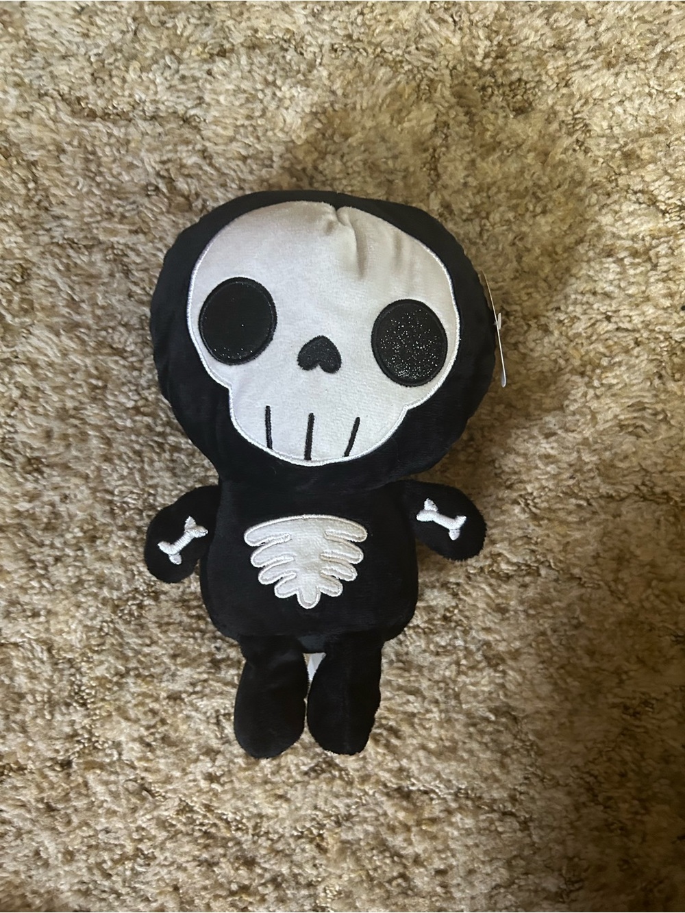 Black Skeleton Halloween Small Plush Stuffed Animal Cute & Cuddly